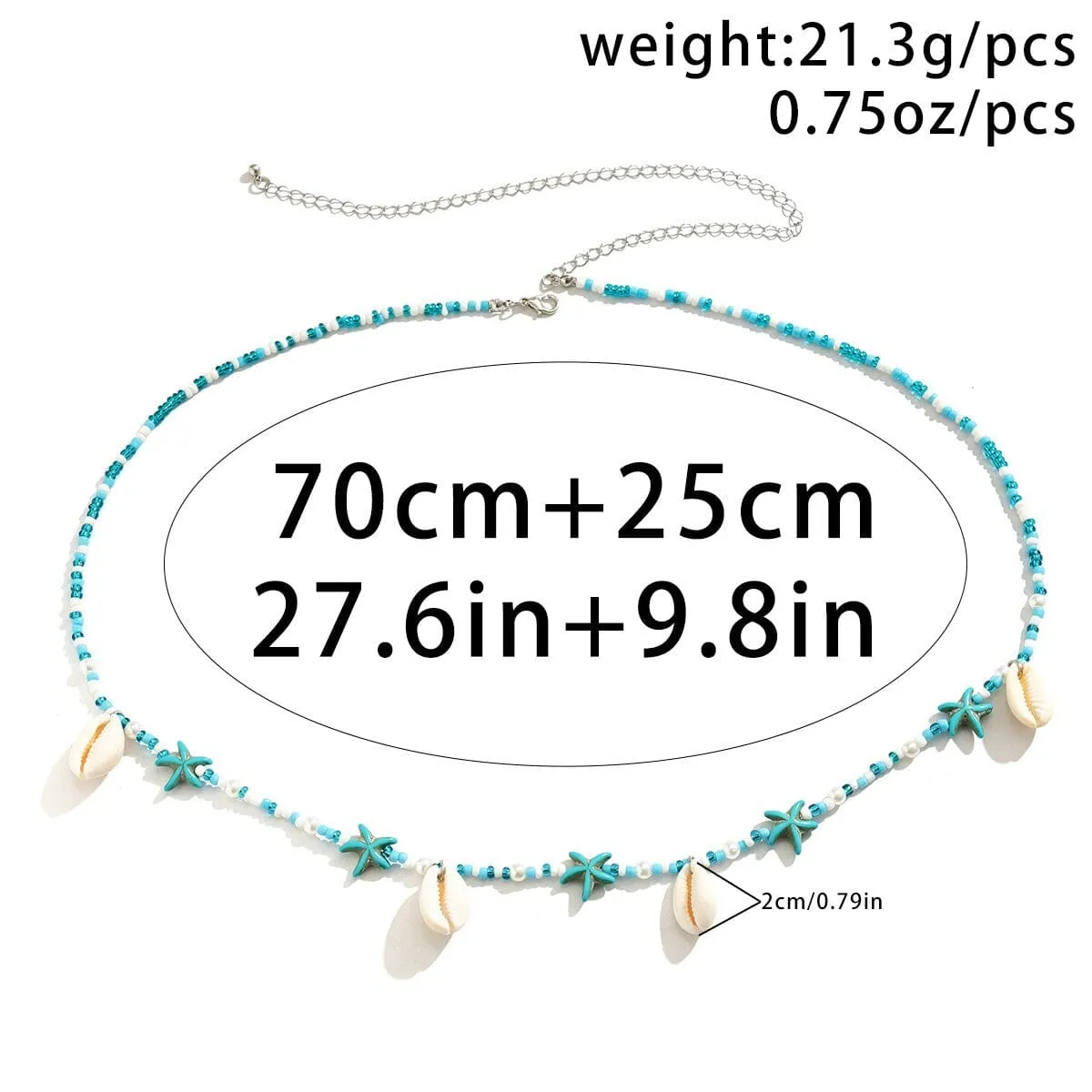 Bohemian Cowry Shell Tassel Starfish Seed Bead Waist Chain