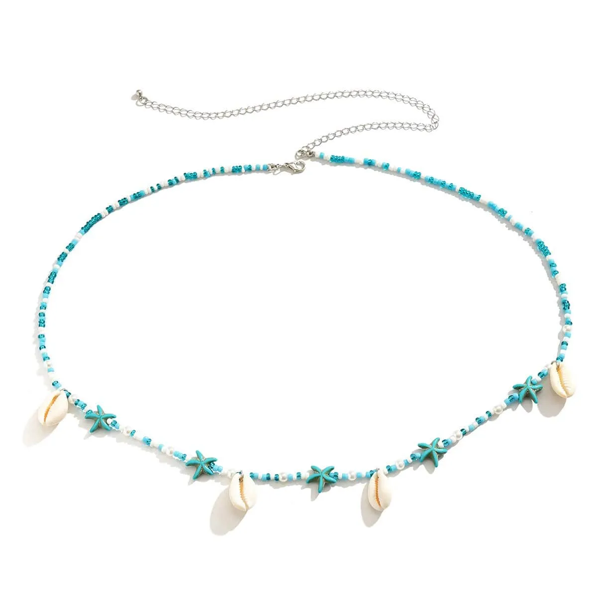 Bohemian Cowry Shell Tassel Starfish Seed Bead Waist Chain