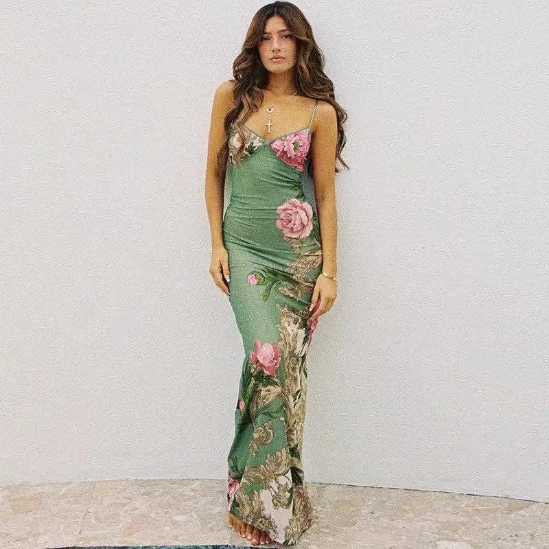 Bohemian Dress Strap V Neck