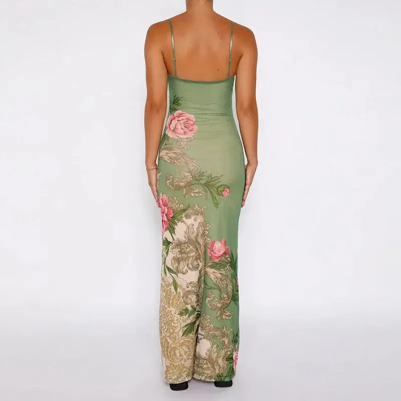 Bohemian Dress Strap V Neck