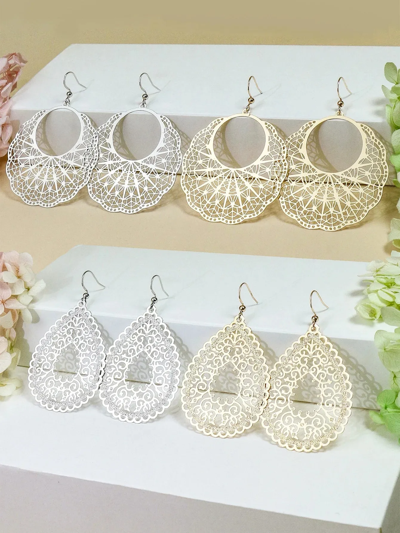 Bohemian Hollow Carved Earrings | Minimalist Dangle Earrings | Women's Jewelry