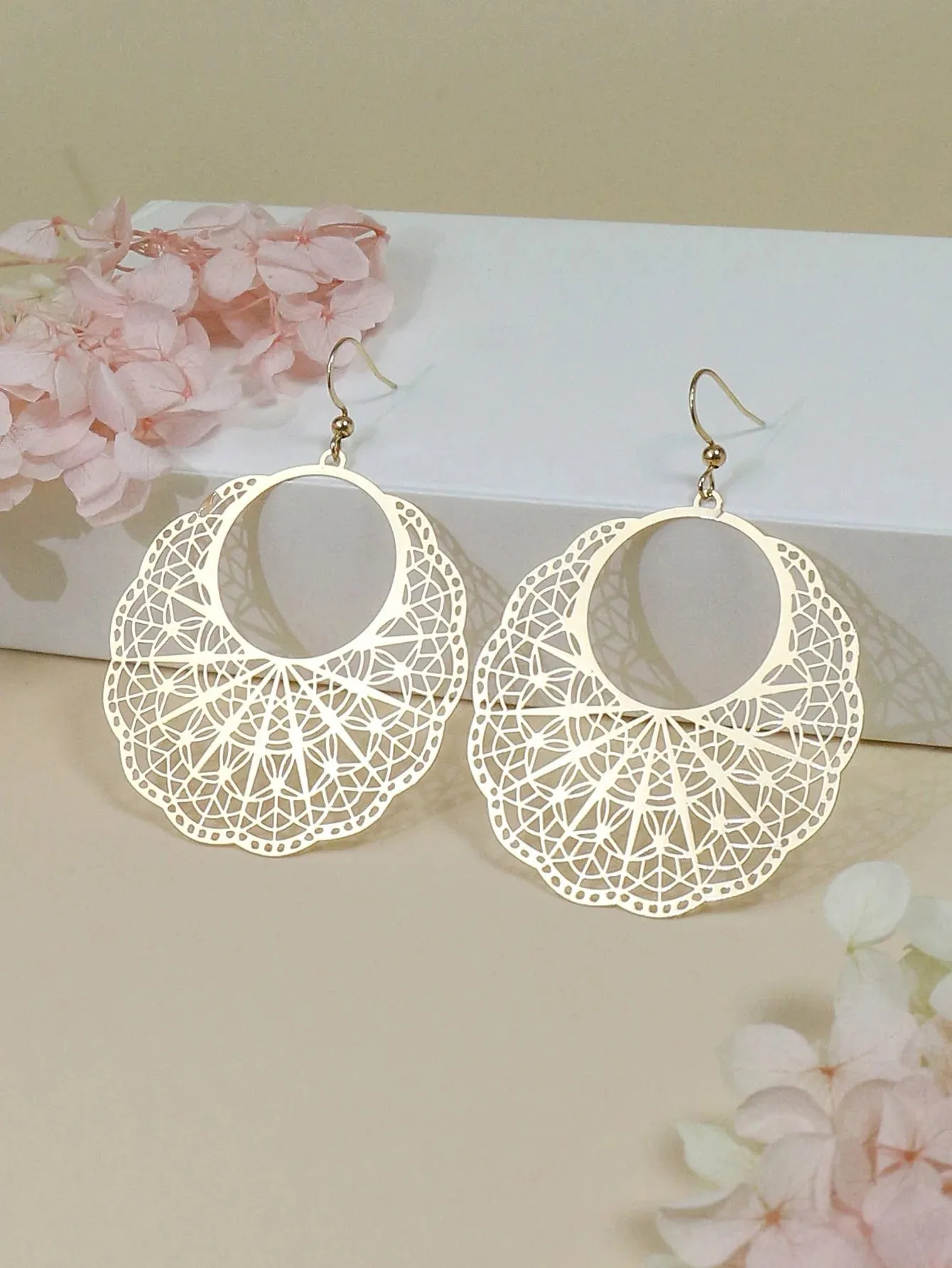 Bohemian Hollow Carved Earrings | Minimalist Dangle Earrings | Women's Jewelry