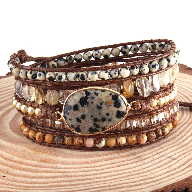 Bohemian Natural Stones Charm Bracelet