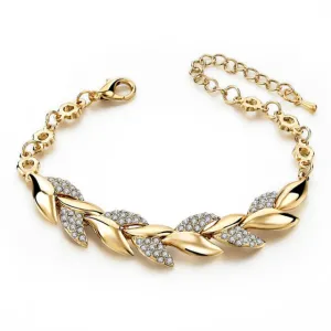 Bohemian Style Women Girls Gold Bracelet Rhinestone