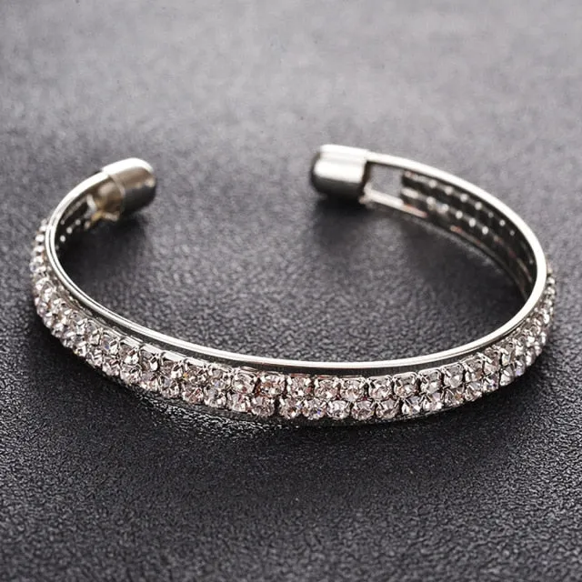 Bohemian Style Women Girls Gold Bracelet Rhinestone