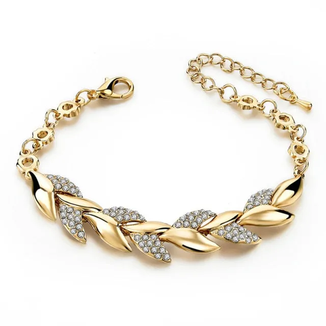 Bohemian Style Women Girls Gold Bracelet Rhinestone