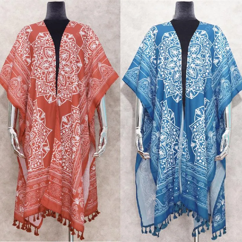 Boho Chic Short Printed Beach Cover Up
