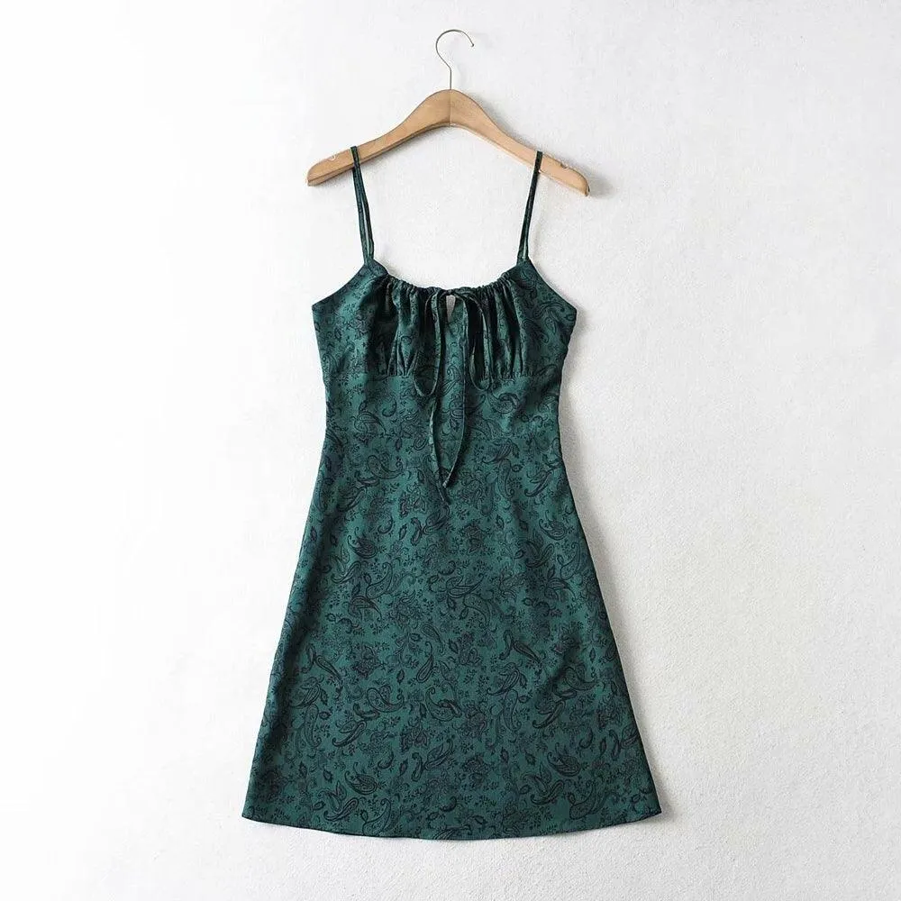Boho Floral Print Sling Dress