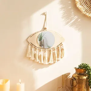 Boho Macrame Eye Mirror Wall Decor