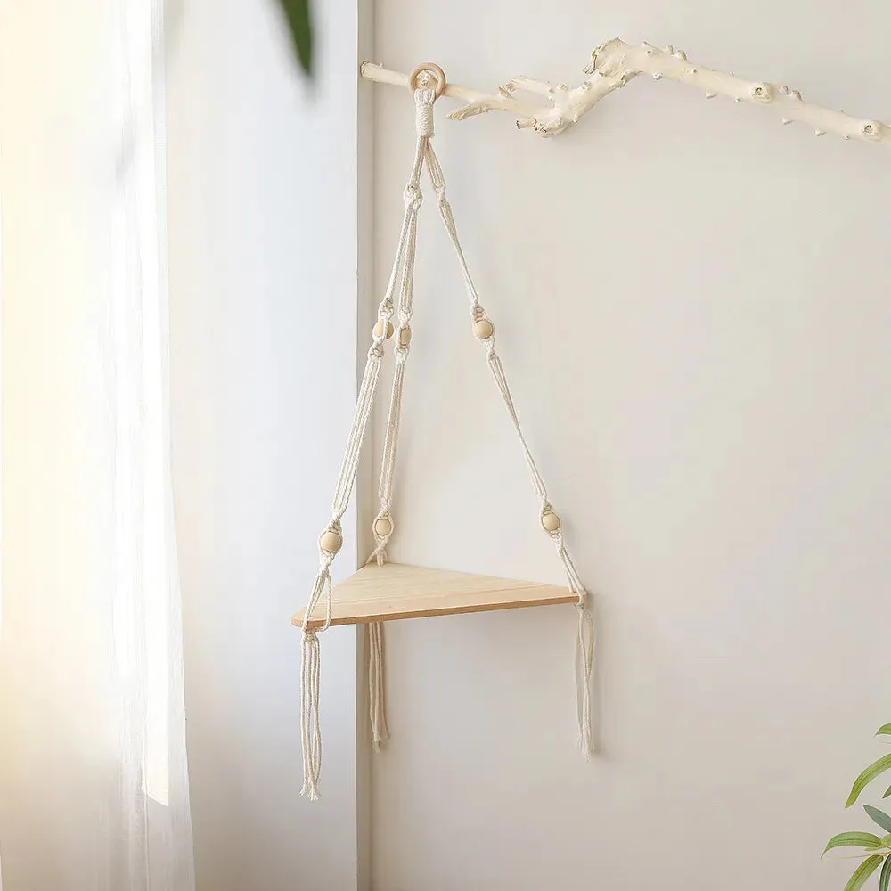 Boho Macrame Wall Shelf