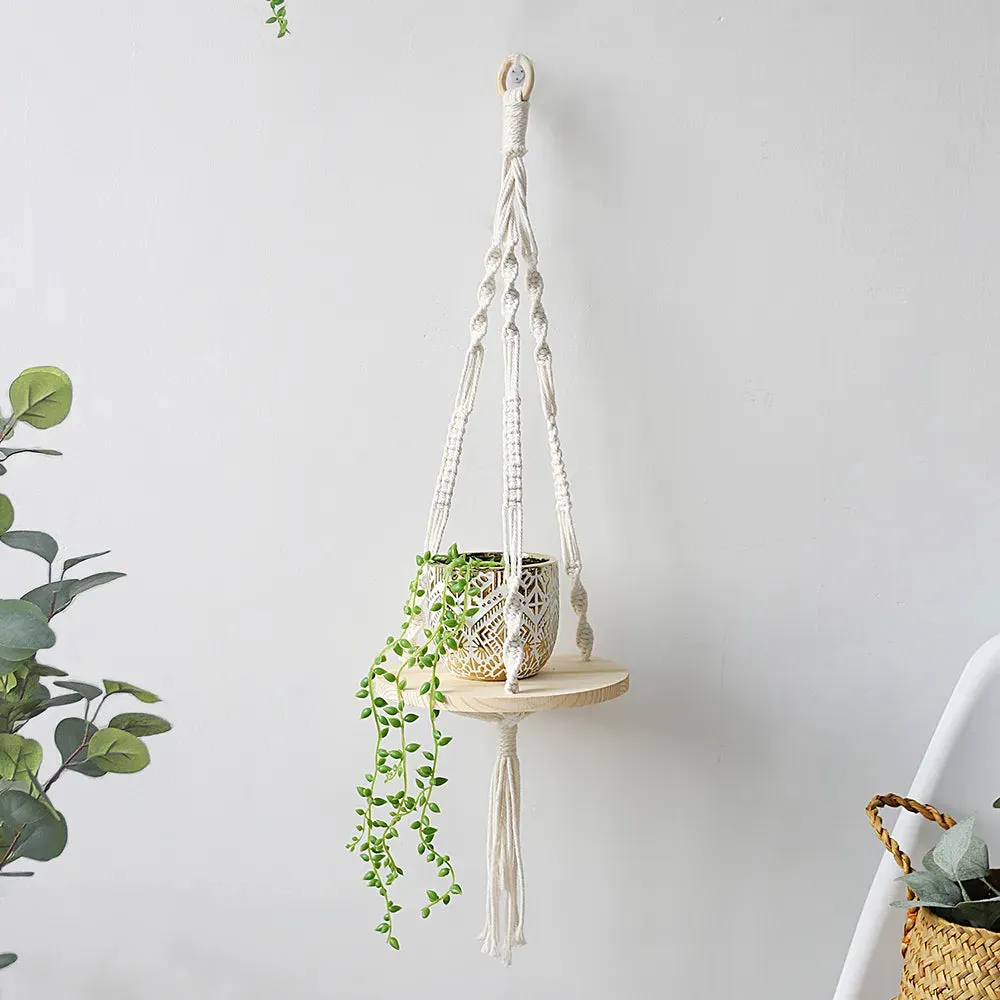 Boho Macrame Wall Shelf