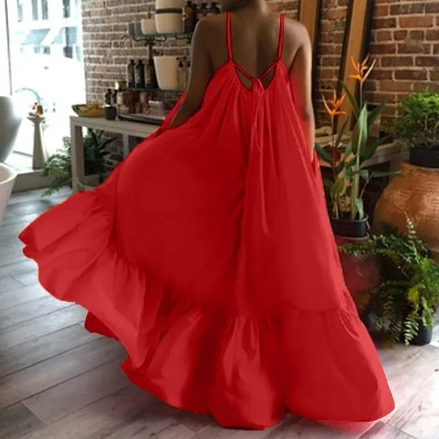 Boho Maxi Spaghetti Strap Backless Long Summer Sexy Party Bohemian Beach Dress