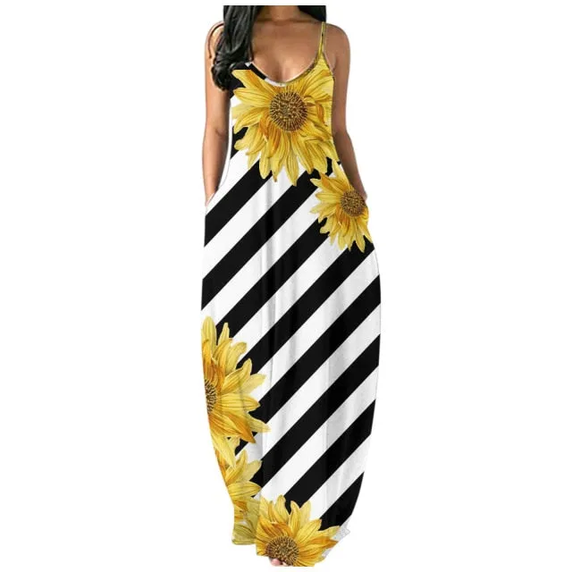Boho Maxi Spaghetti Strap Backless Long Summer Sexy Party Bohemian Beach Dress