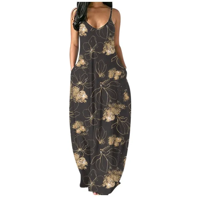 Boho Maxi Spaghetti Strap Backless Long Summer Sexy Party Bohemian Beach Dress