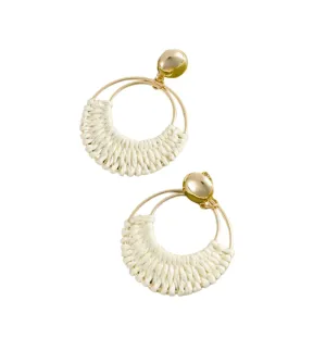 Boho Raffia Hoop Earrings