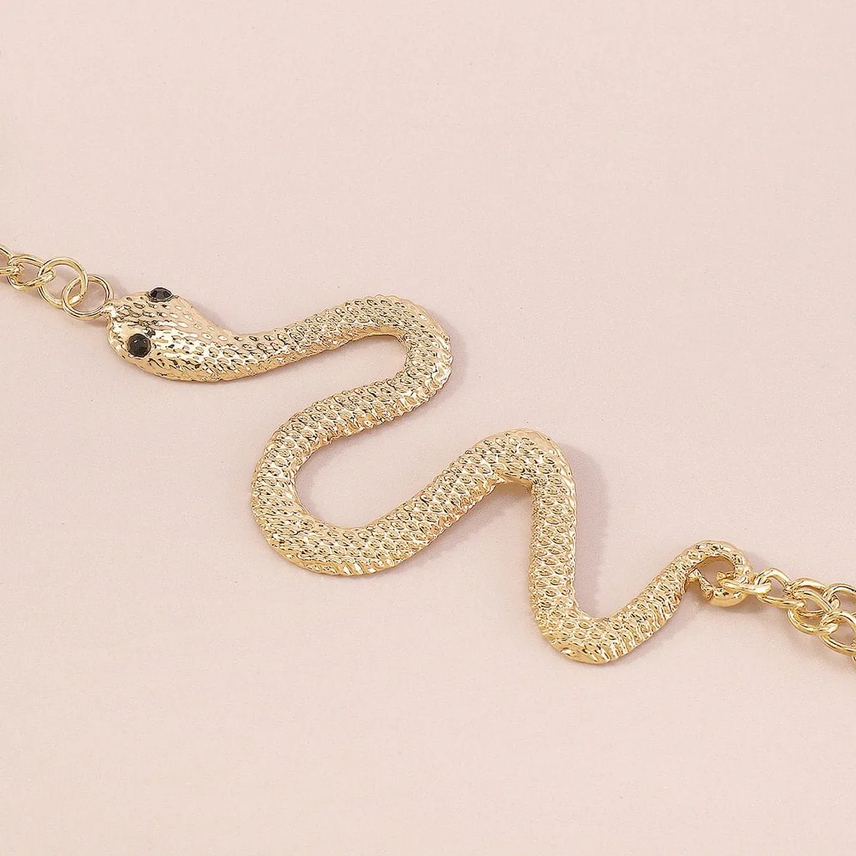 Boho Snake Finger Ring Chain Bracelet