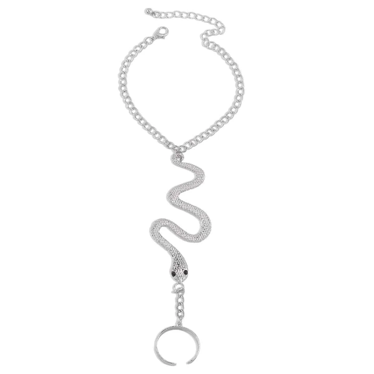Boho Snake Finger Ring Chain Bracelet