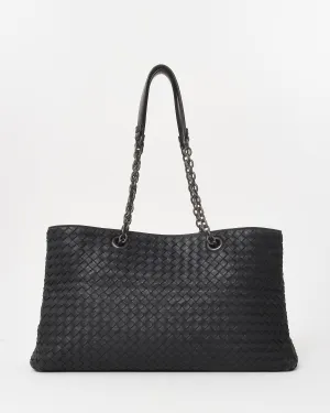 Bottega Veneta Vintage Black Intrecciato Leather Medium Olimpia Shoulder Bag