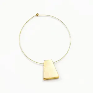 Brass Collar Necklace - Yunque Capiz Pendant