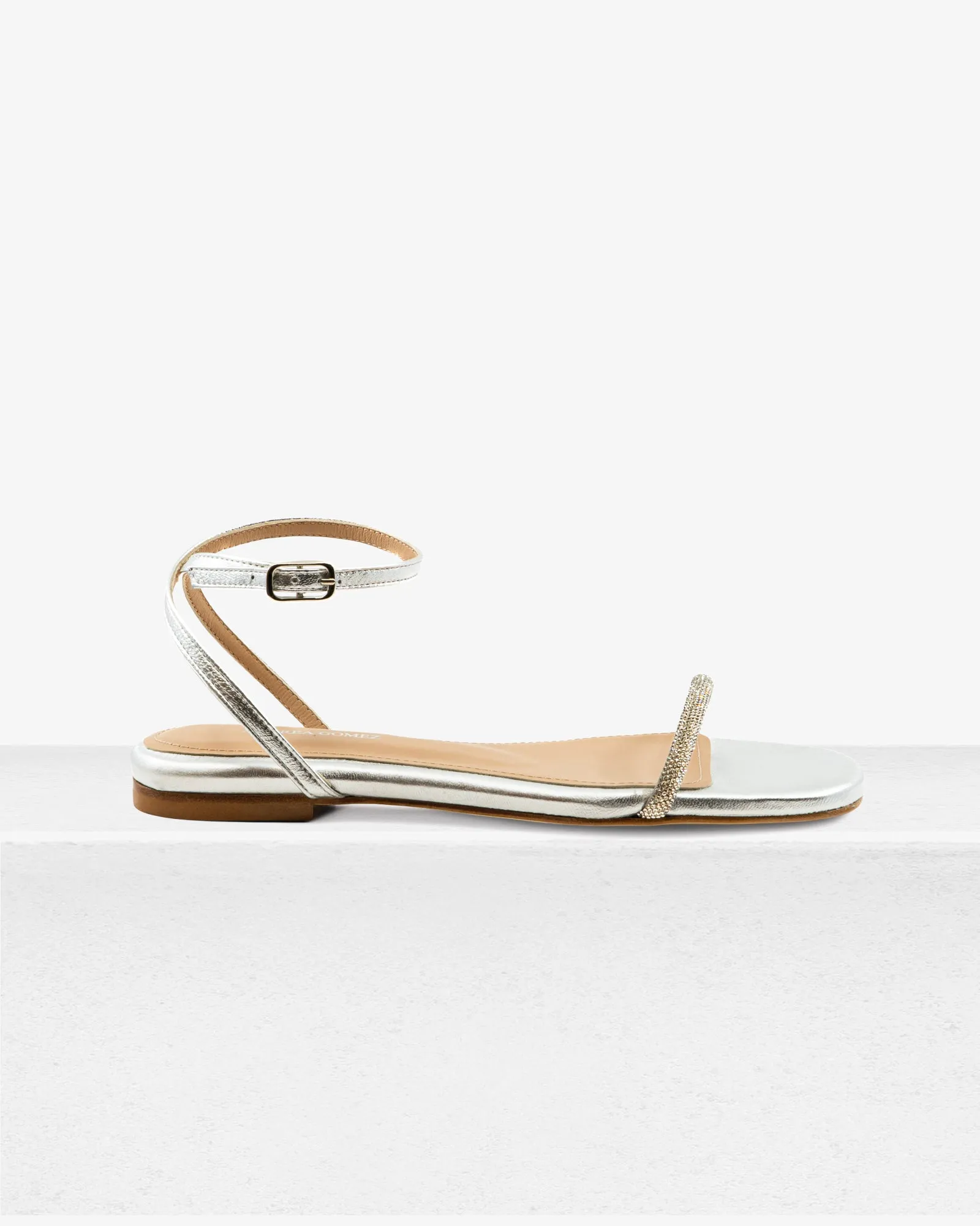 Brook Flat Silver Sandal