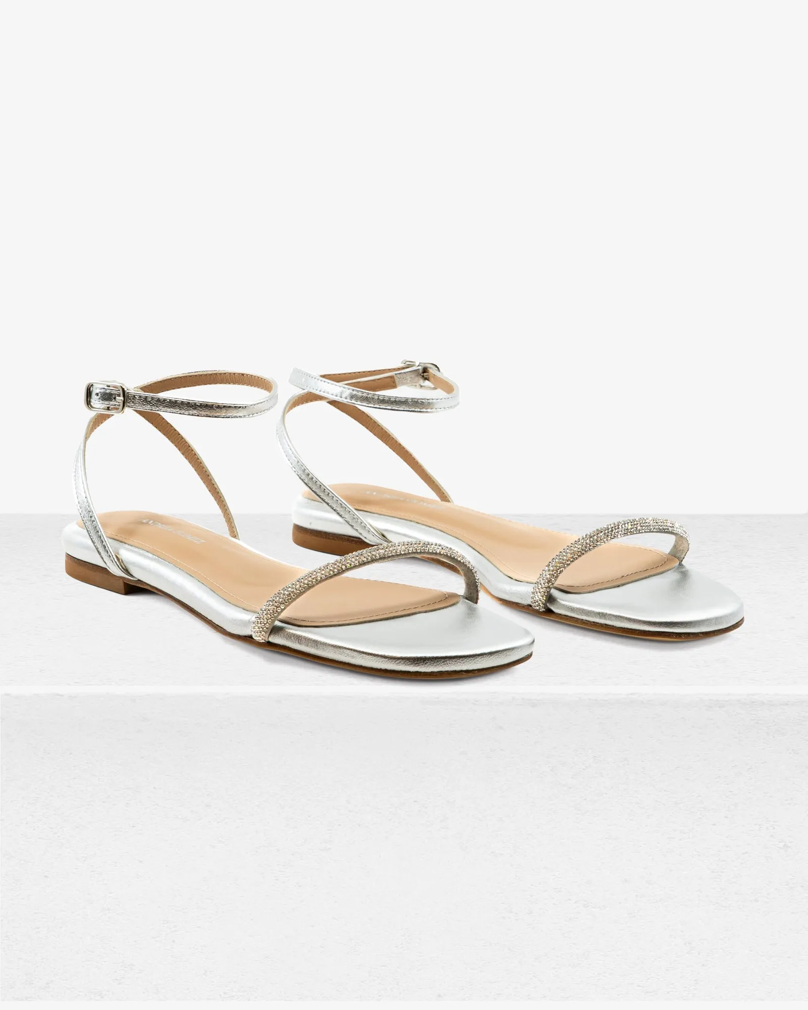 Brook Flat Silver Sandal