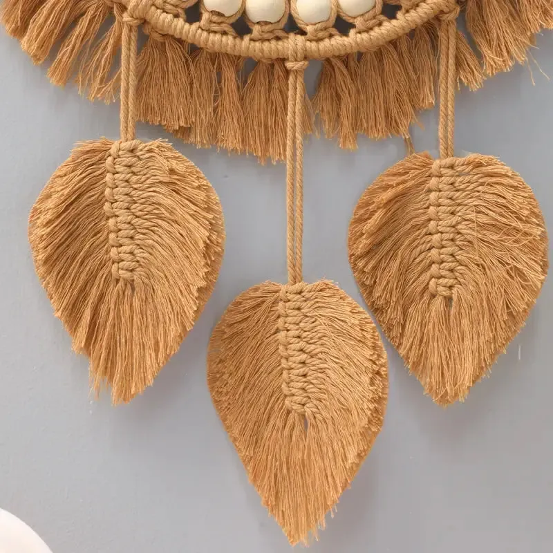 Brown Macrame Mirror for a Bohemian Touch to Your Space