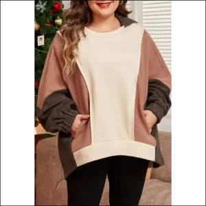 Brown Plus Size Exposed Seam Sweatshirt: Finally, Fashion that Fits ! ☕ Needful Things