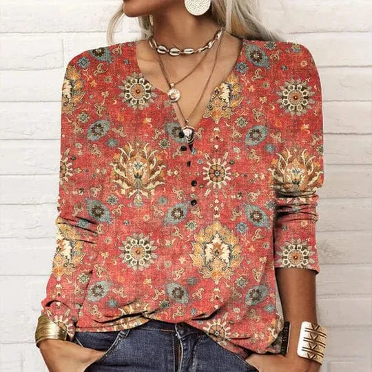 Buchweitz® | Printed Blouse In Ethnic Style