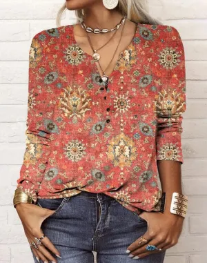 Buchweitz® | Printed Blouse In Ethnic Style
