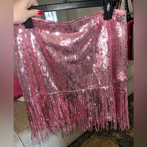 CAPSULE: Blindin'Baddie Pink Sequin Skirt NWTSize XL