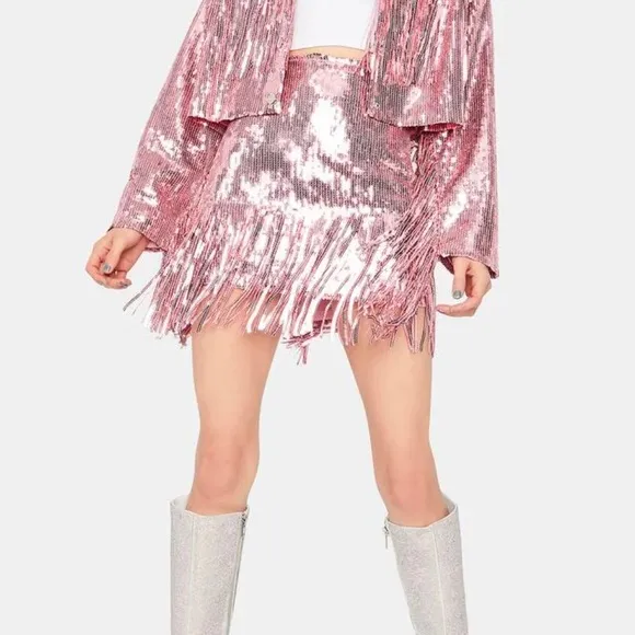 CAPSULE: Blindin'Baddie Pink Sequin Skirt NWTSize XL