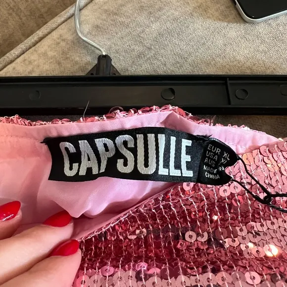 CAPSULE: Blindin'Baddie Pink Sequin Skirt NWTSize XL