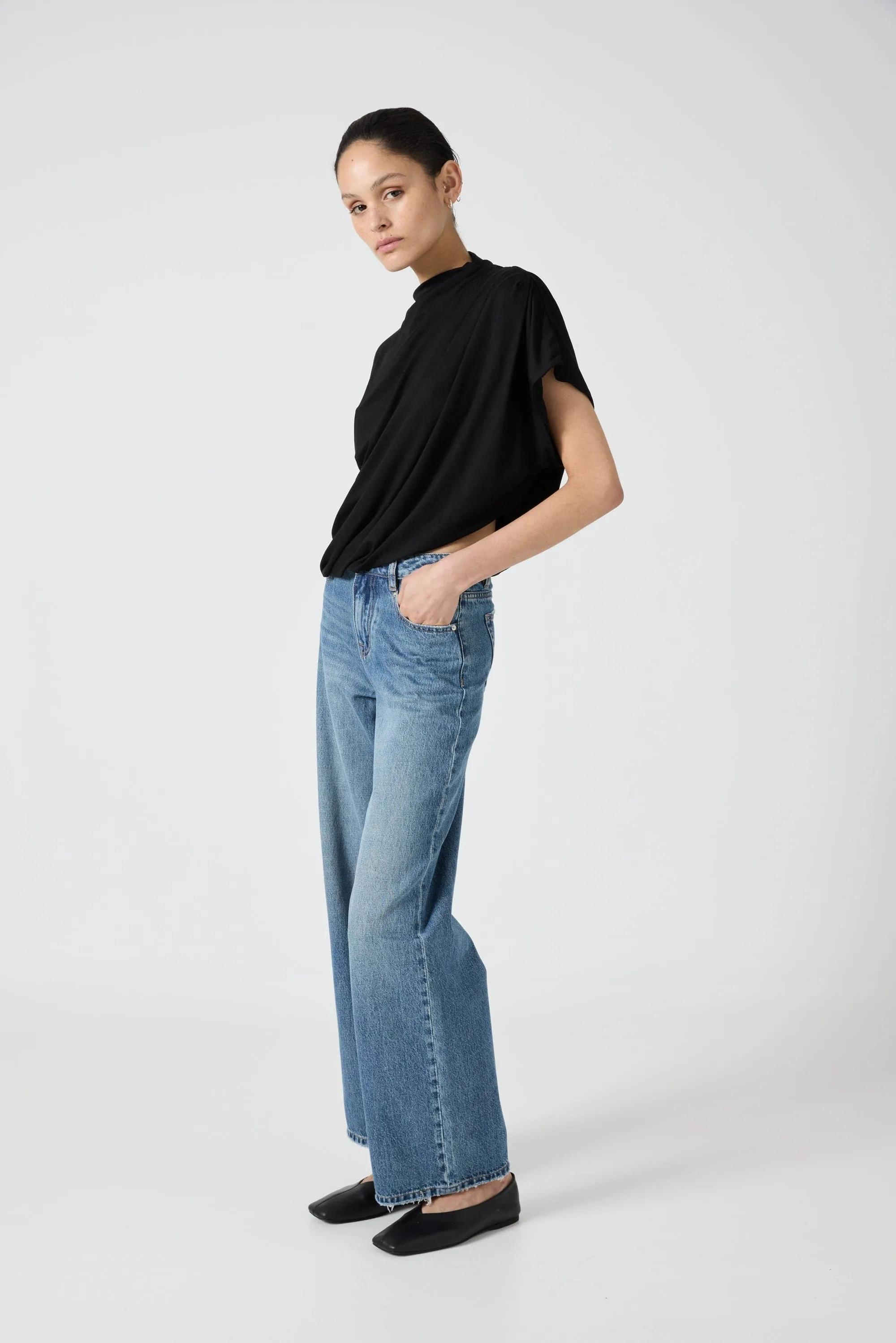 CASCADE JERSEY TOP | BLACK