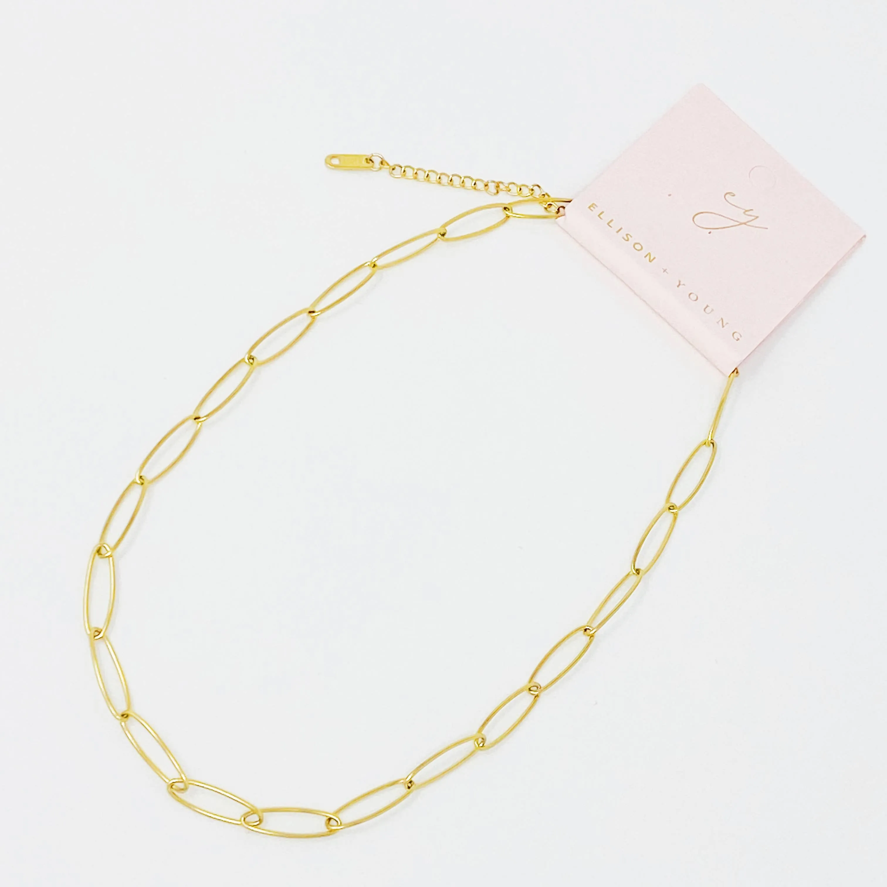 Charming Paper Clip Chain Necklace