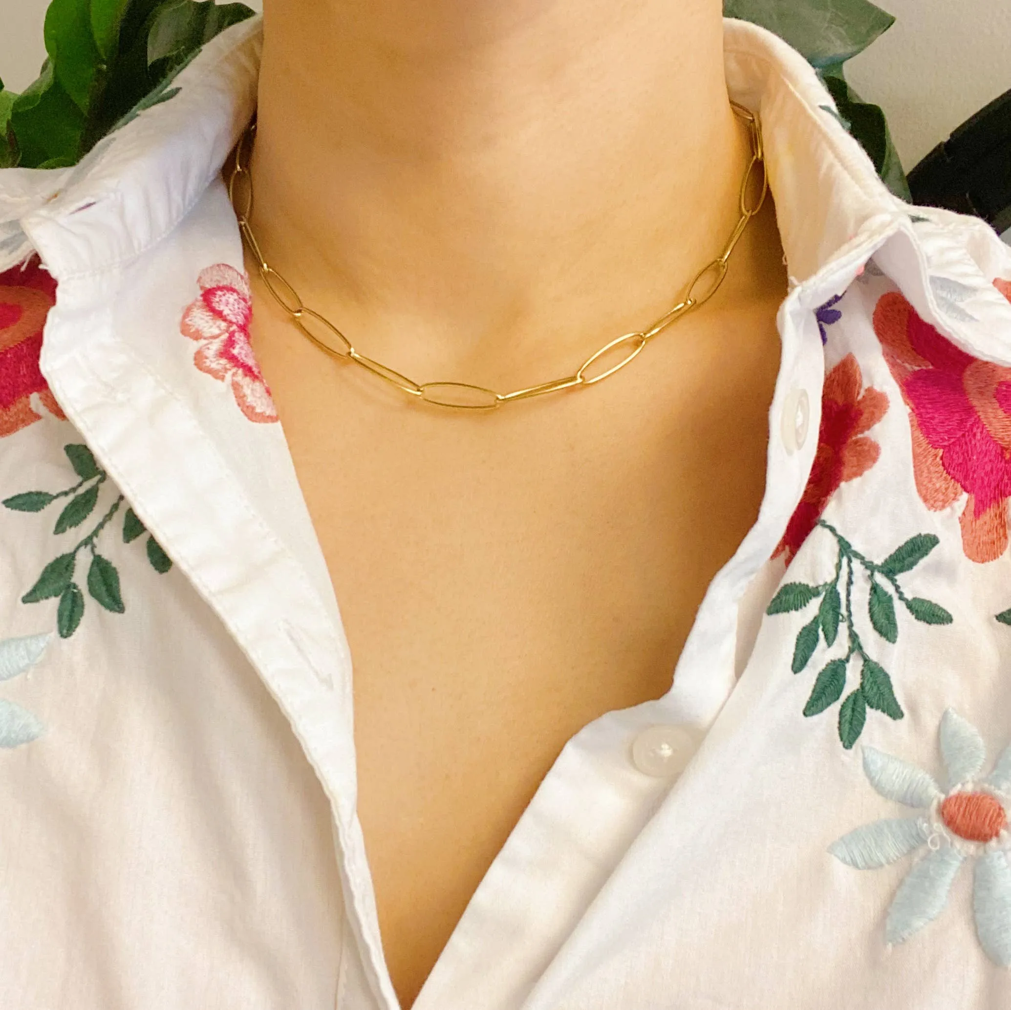 Charming Paper Clip Chain Necklace