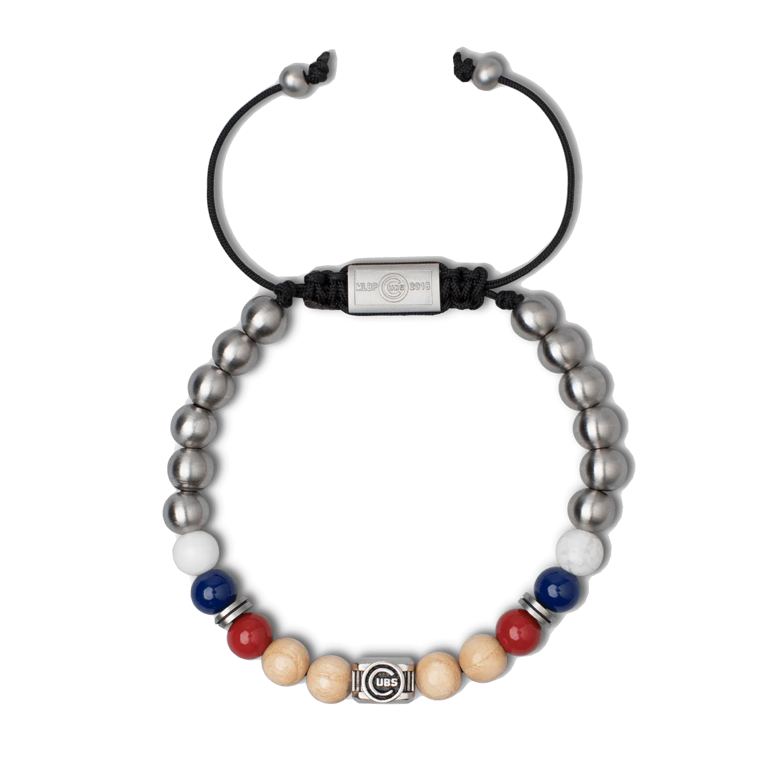 Chicago Cubs Square Macrame Bracelet 8mm
