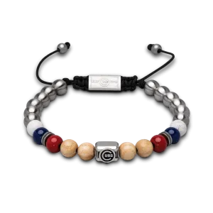 Chicago Cubs Square Macrame Bracelet 8mm