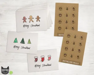 Christmas Trios Collection - 24 Merry Christmas Cards & Envelopes with Seal Stickers