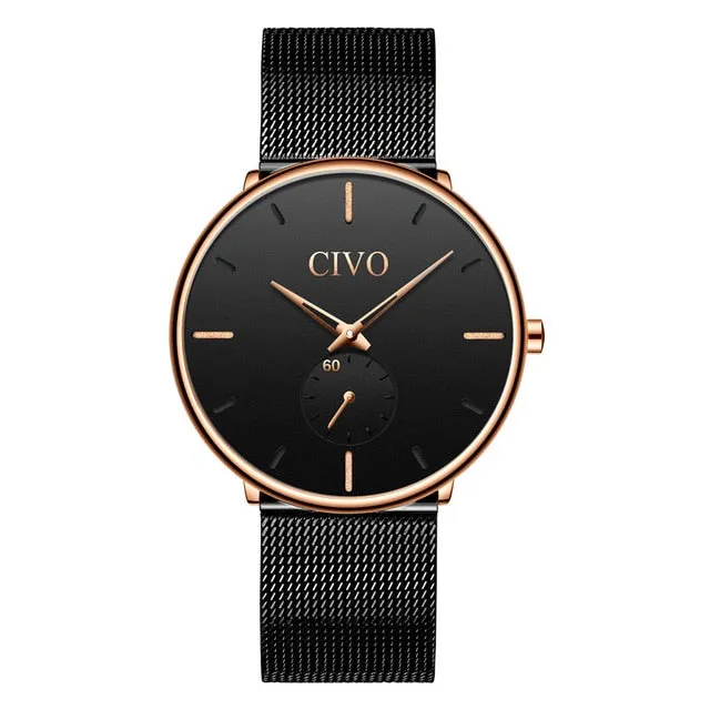 CIVO Ultra-Slim Minimalist Quartz Watch