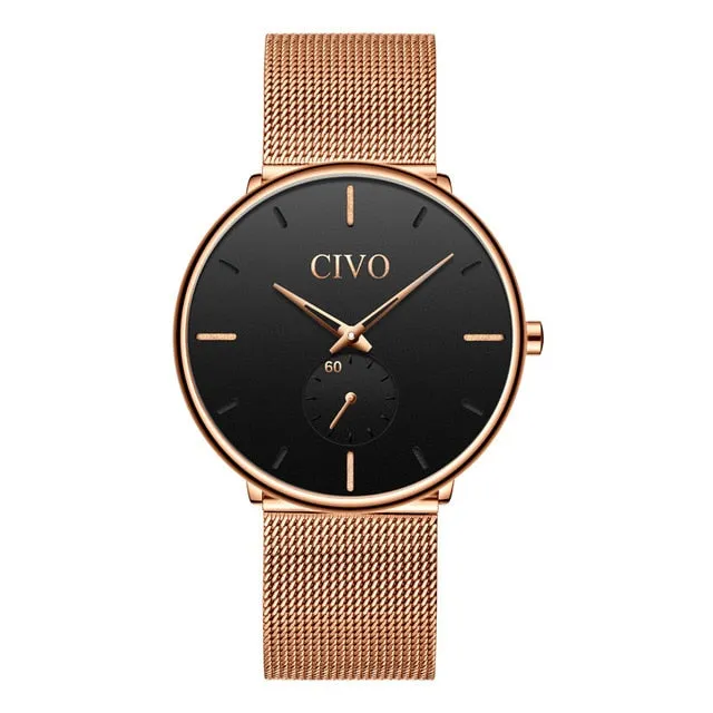 CIVO Ultra-Slim Minimalist Quartz Watch