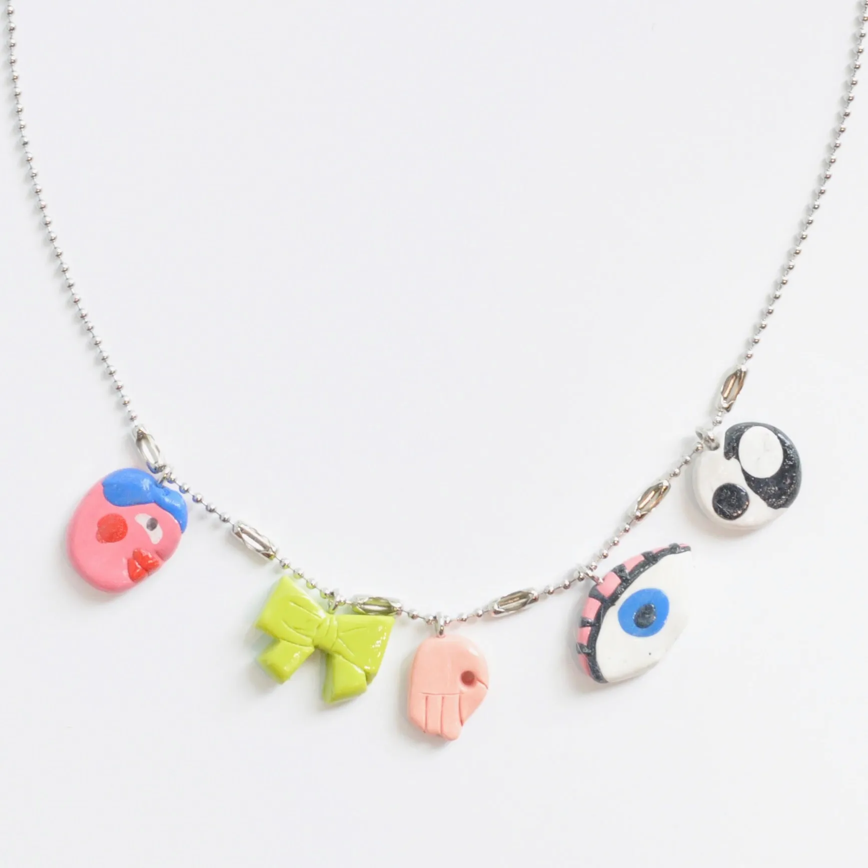 Clay Charm Necklaces On Ball Chain - Tiffany Charms
