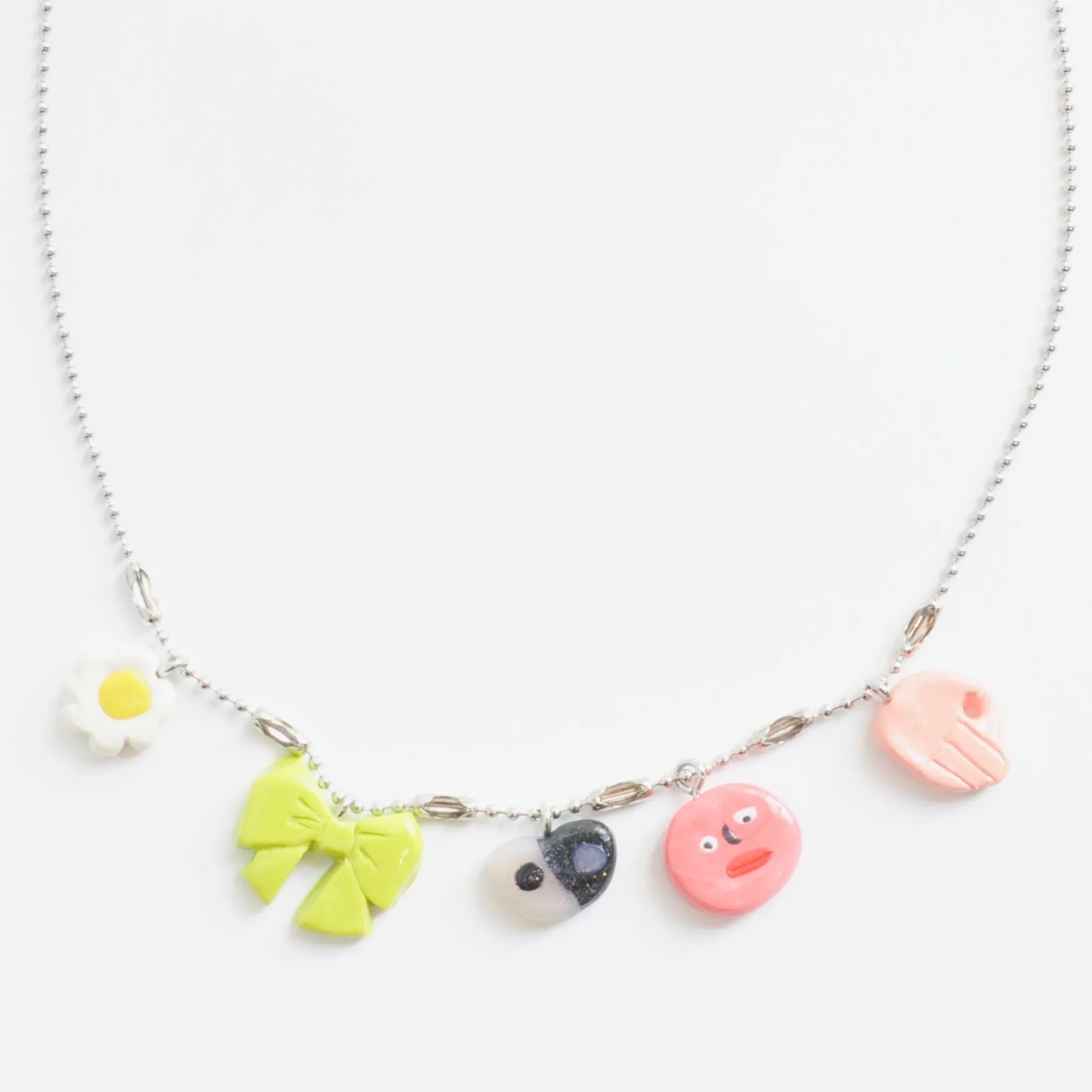 Clay Charm Necklaces On Ball Chain - Tiffany Charms
