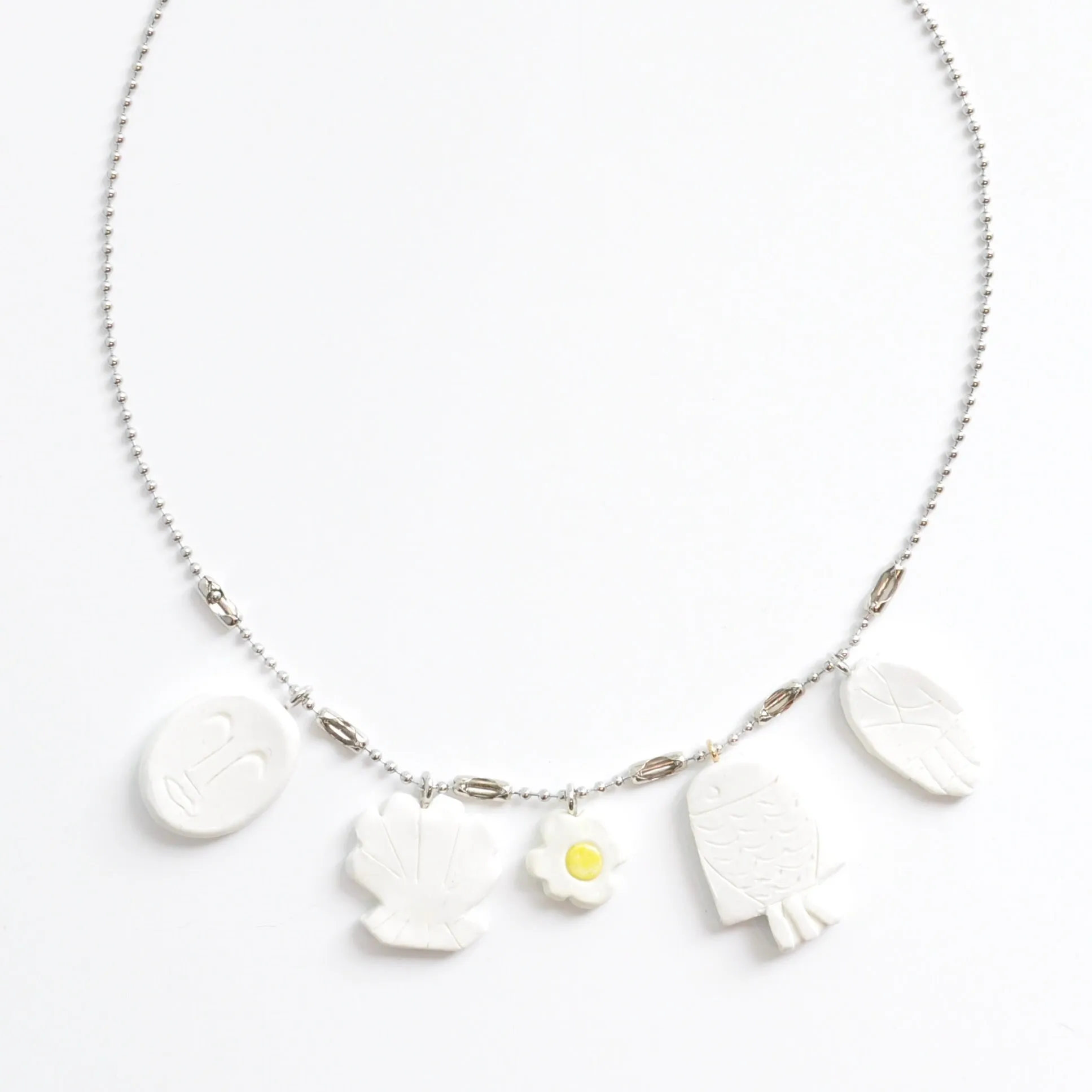 Clay Charm Necklaces On Ball Chain - Tiffany Charms