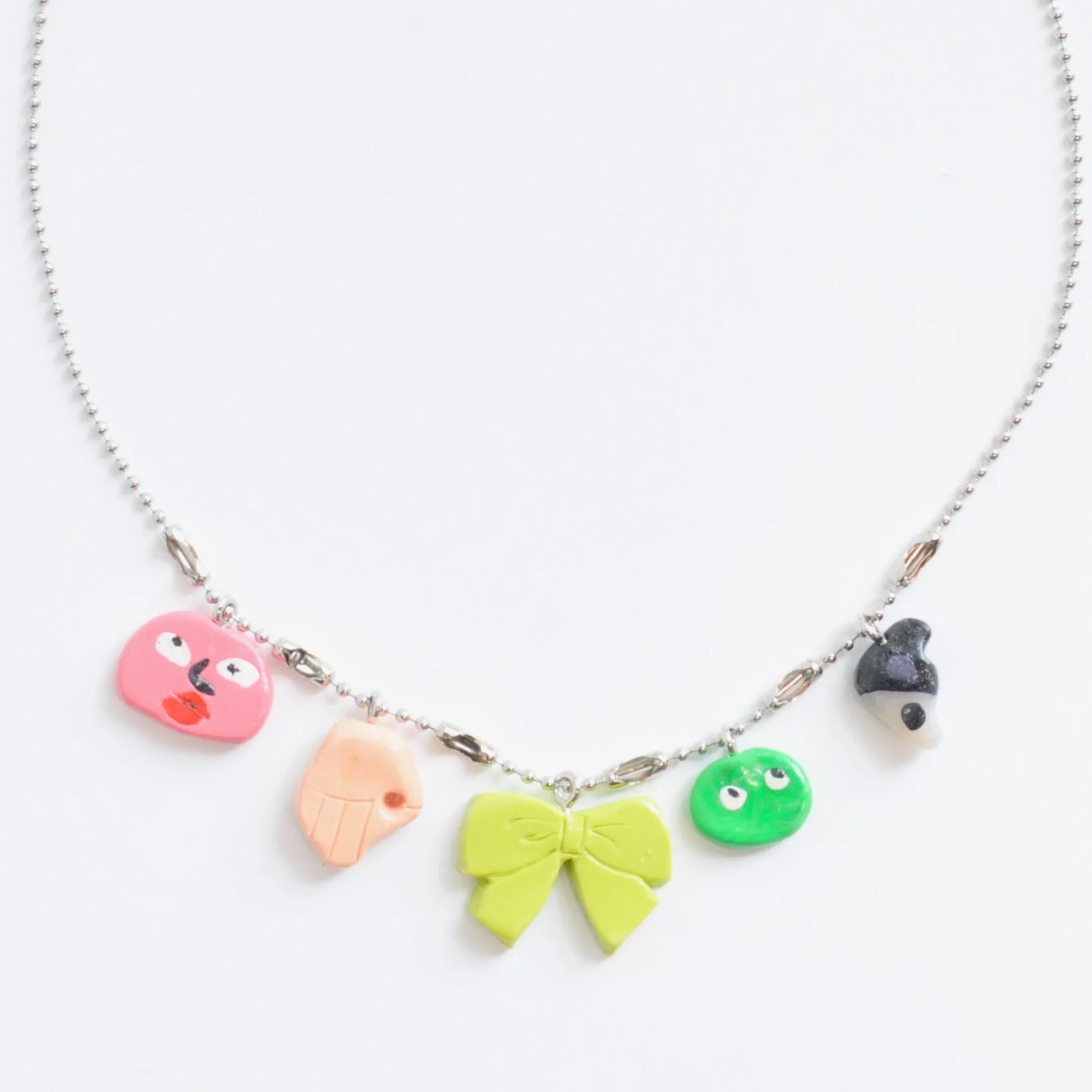 Clay Charm Necklaces On Ball Chain - Tiffany Charms