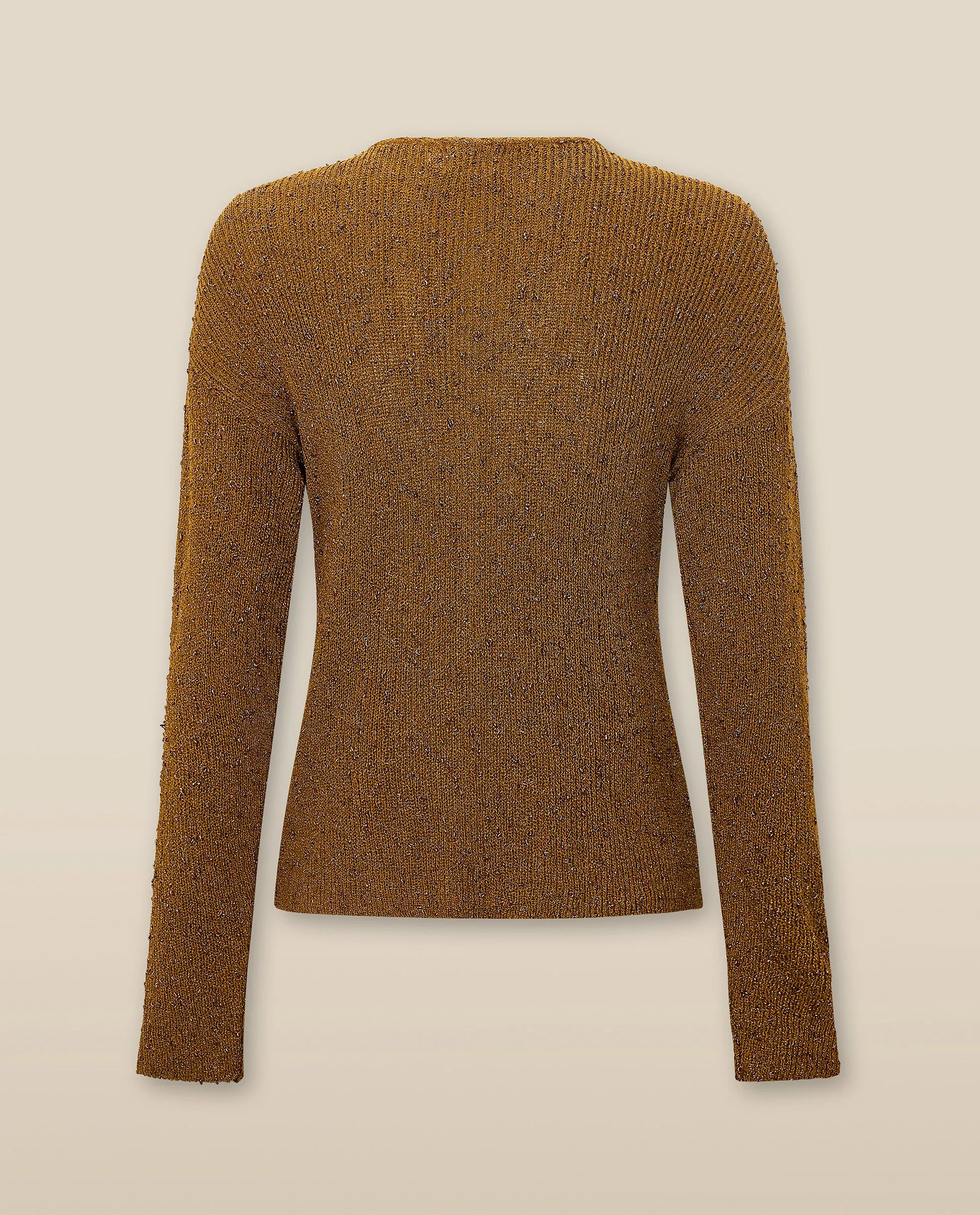 CLIVIA | Ochre Sparkle Button Sweater