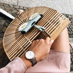 Clutch And Women Wooden Bag Handbags Shipping updates Purses Bamboo Adjustable