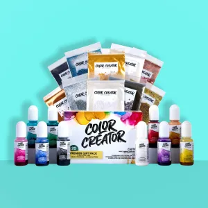 Color Creator Premier Kit 20 - Mica Powders Alcohol Inks & Glitters