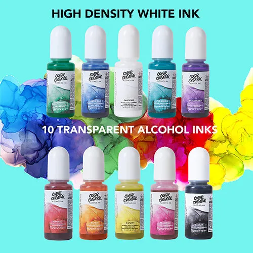 Color Creator Premier Kit 20 - Mica Powders Alcohol Inks & Glitters