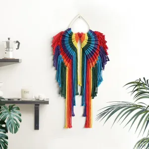 Colorful Angel Wings Bohemian Tapestry - Handwoven Wall Hanging for Home Decor