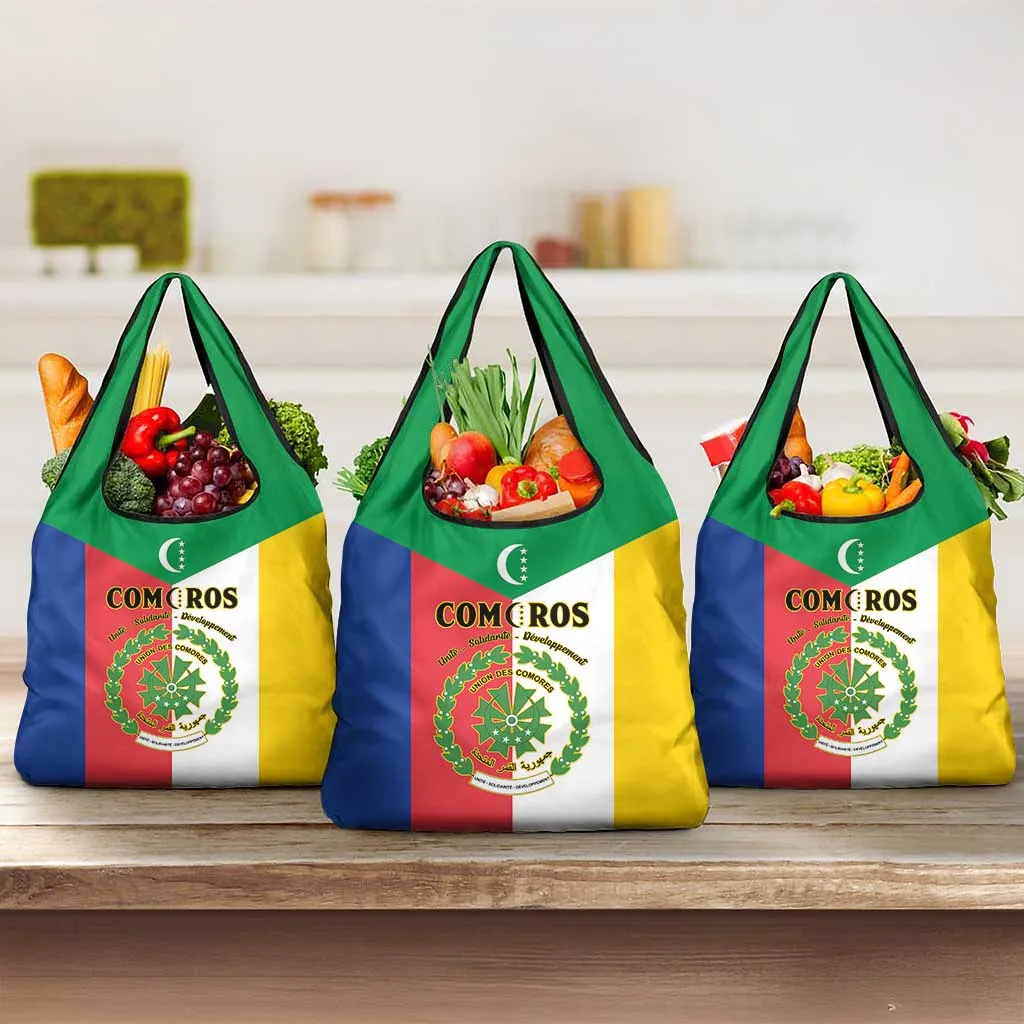 Comoros Coat Of Arms Flag Style Grocery Bag LT15